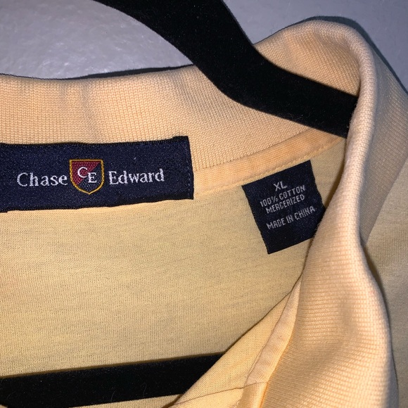 Chase Edward Men’s 100% Cotton mercerized yellow shirt collar - Picture 2 of 3